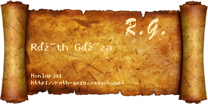 Ráth Géza névjegykártya